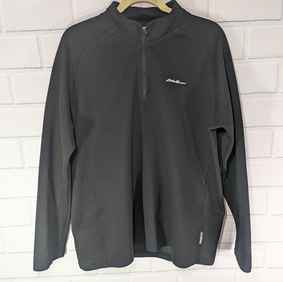 Eddie Bauer Motion FreeDry Black Quarter Zip Pullover - Picture 1 of 6